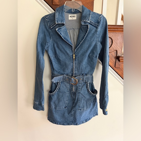 Show Me Your MuMu Dresses & Skirts - Show Me Your MuMu Outlaw Blue Denim Dress